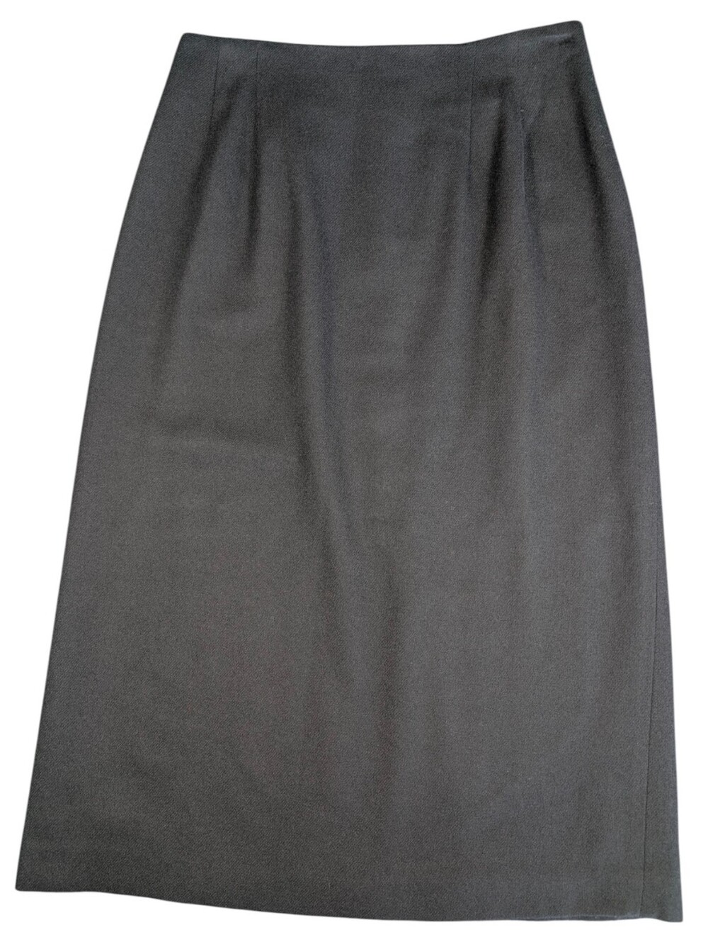 Vintage Savannah Black Wool Maxi Pencil Skirt With Slit. Size 14.